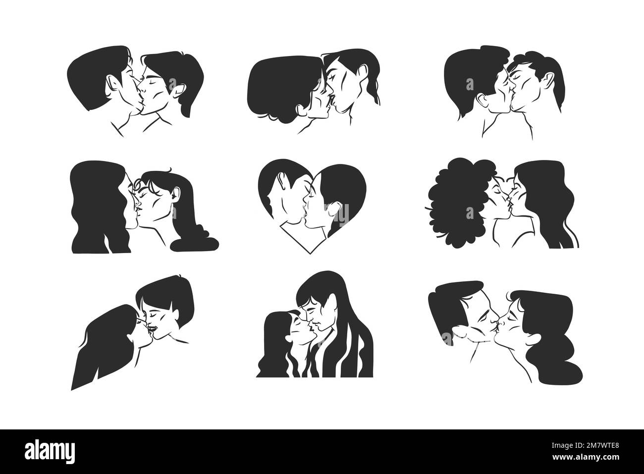 Hand drawn vector abstract graphic illustration Valentines day design