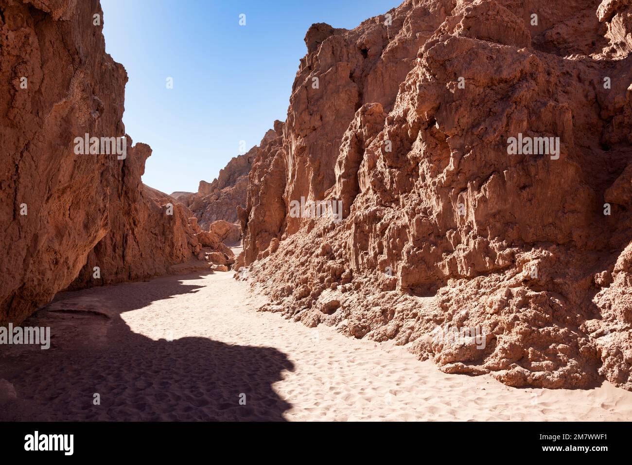 Dry river bed. Valley of the moon, Atacama Desert. North Chile Stock
