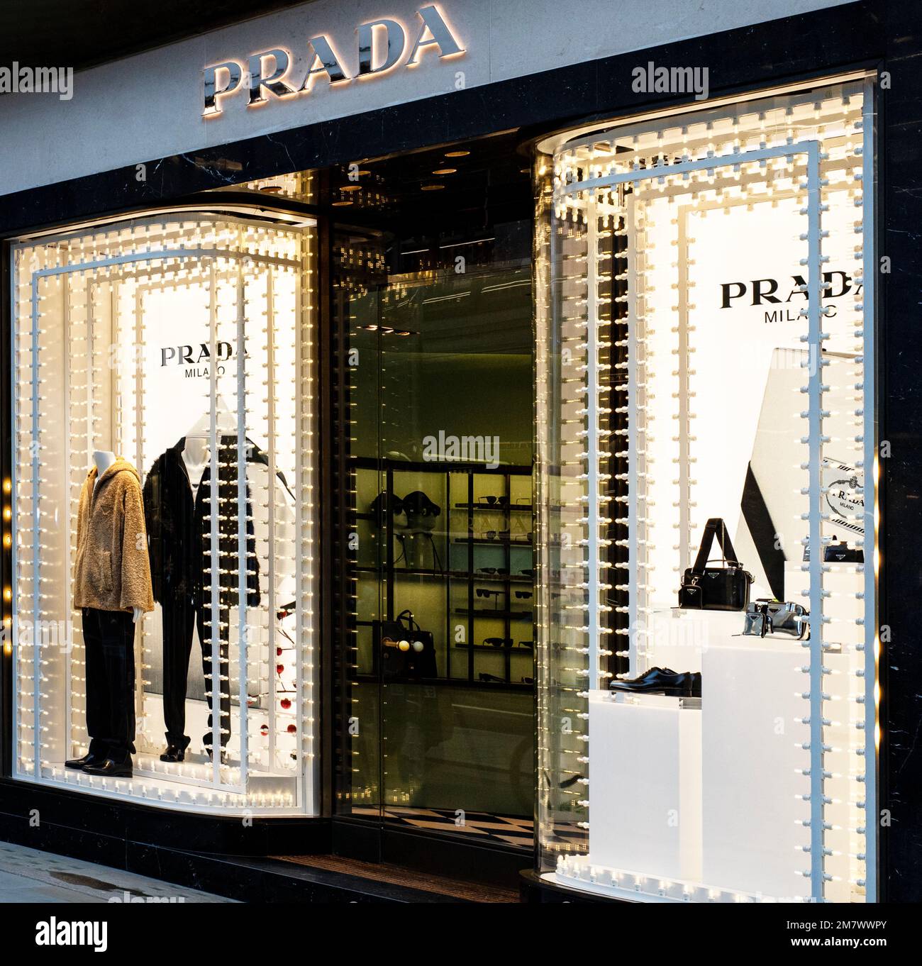 Prada window/visual merchandising of Bond St store, an