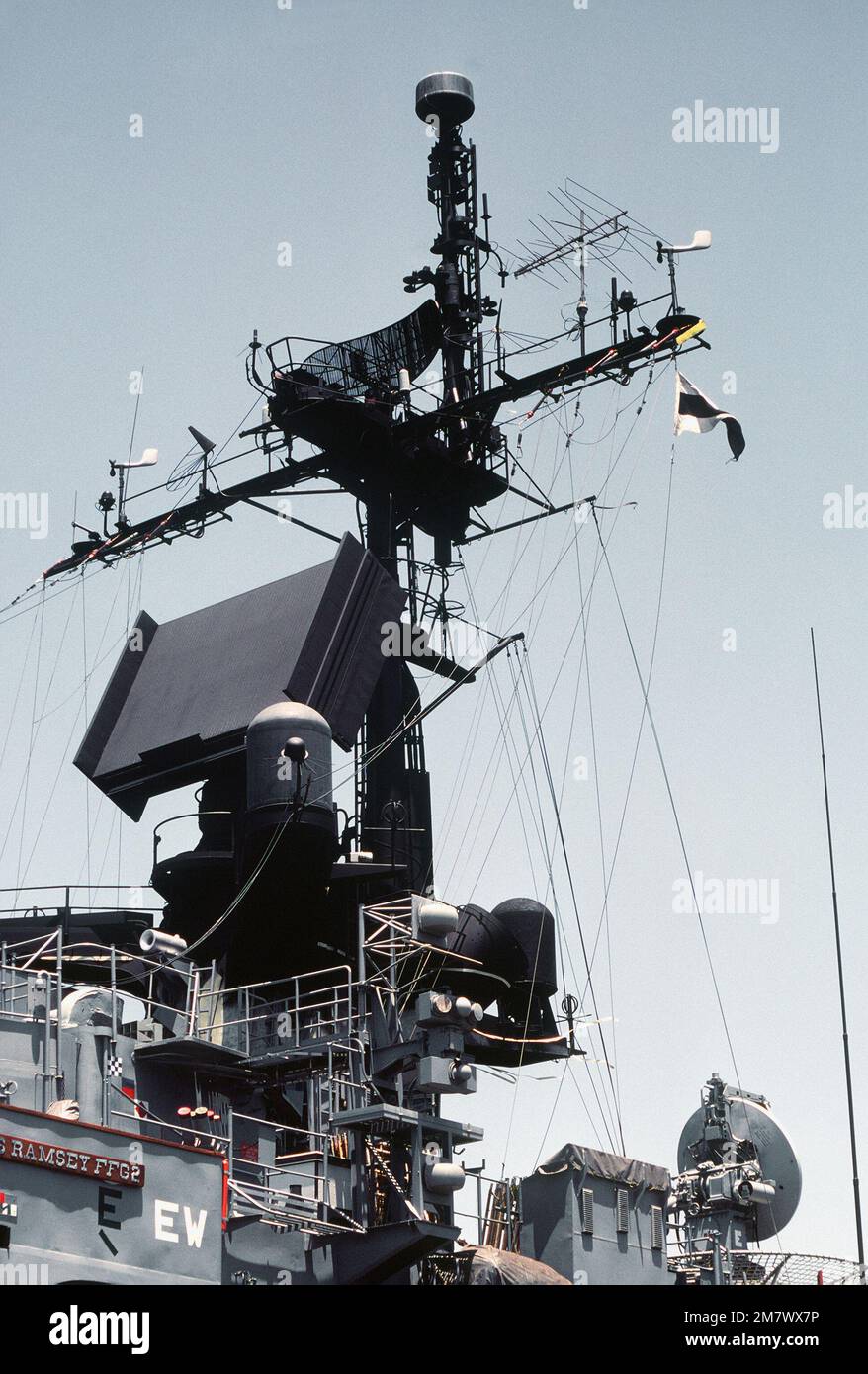 A view of the AN/SPP51C (circular), AN/SPS52D (large block) and AN