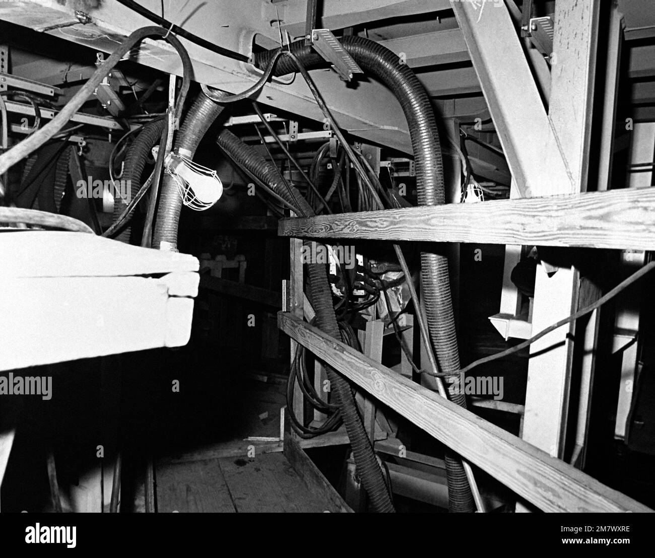 An interior view of auxiliary machinery room No. 1 on the guided