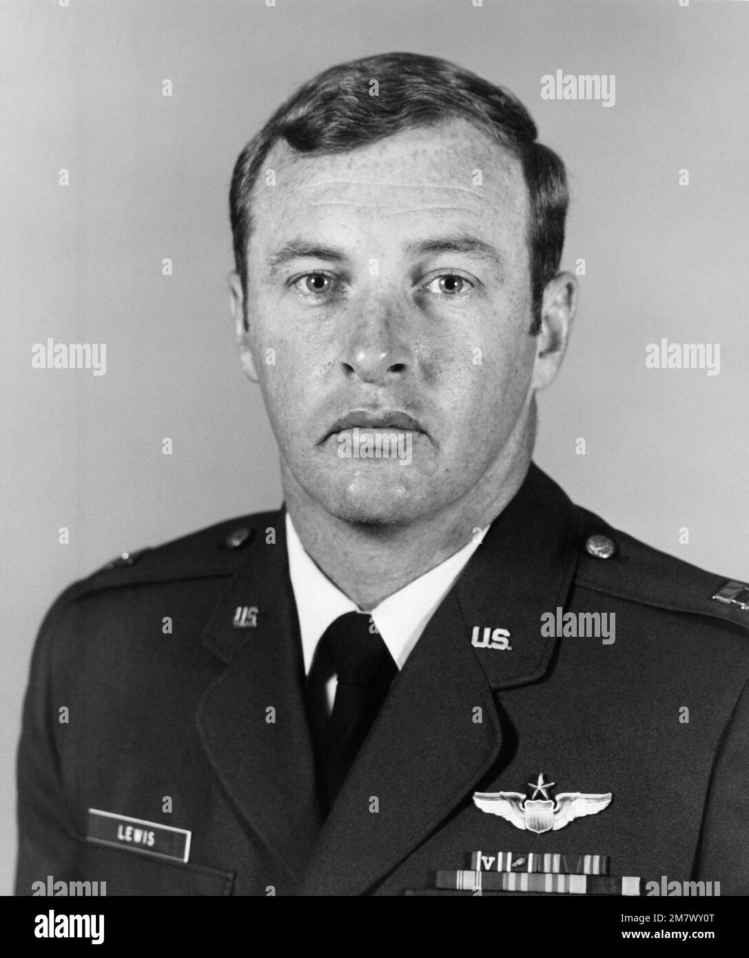 Portrait of Captain Harold Lawton Lewis Jr., United States Air Force, killed in the attempt to rescue the US hostages from Iran. Country: Unknown Stock Photo