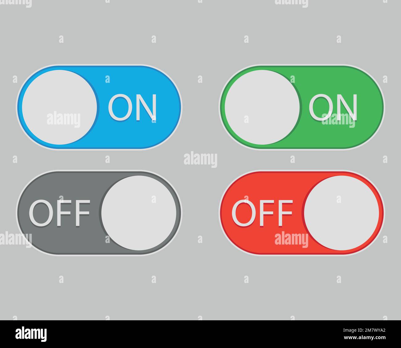 On and Off switch toggle isolated onbackground. Vector illustration ...