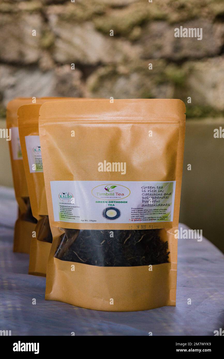 Kenyan Tea Leaves Processed packaged in a container Stock Photo - Alamy