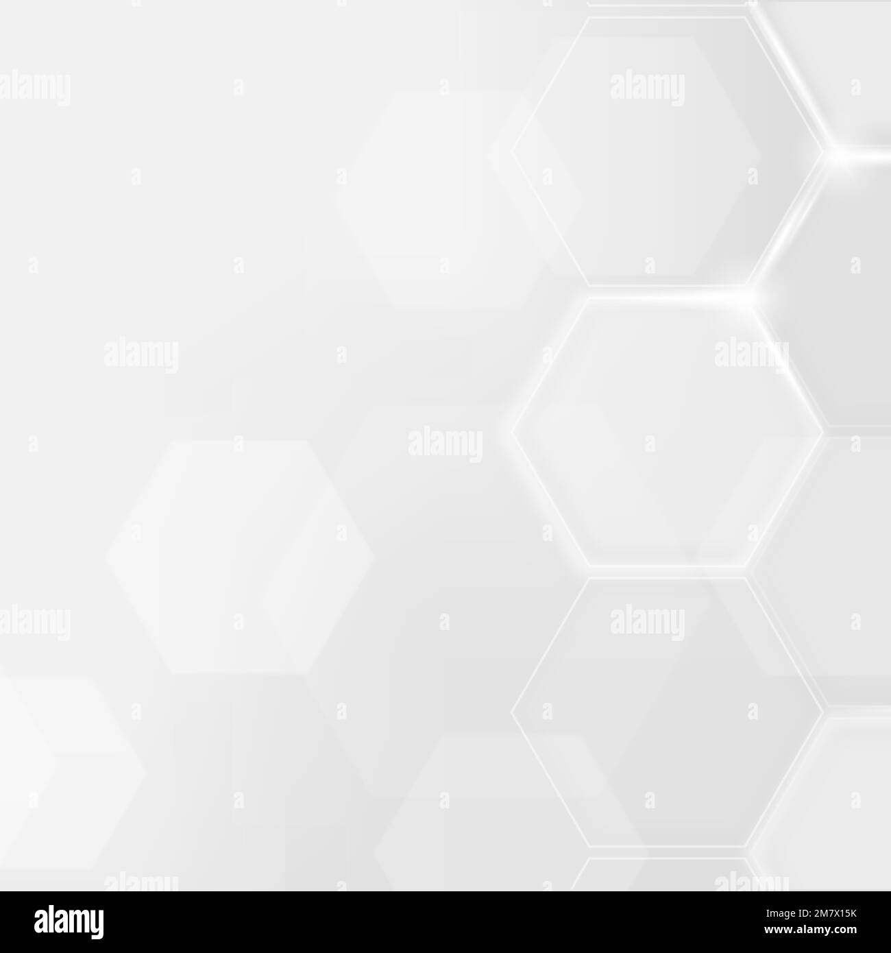 Digital technology background vector with hexagon pattern in white tone ...