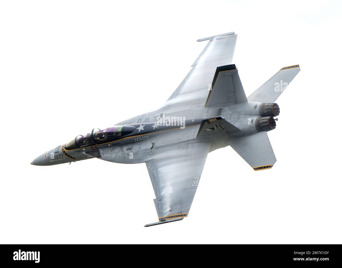 The U.S. Navy West Coast Rhino F/A18 Demo team performs