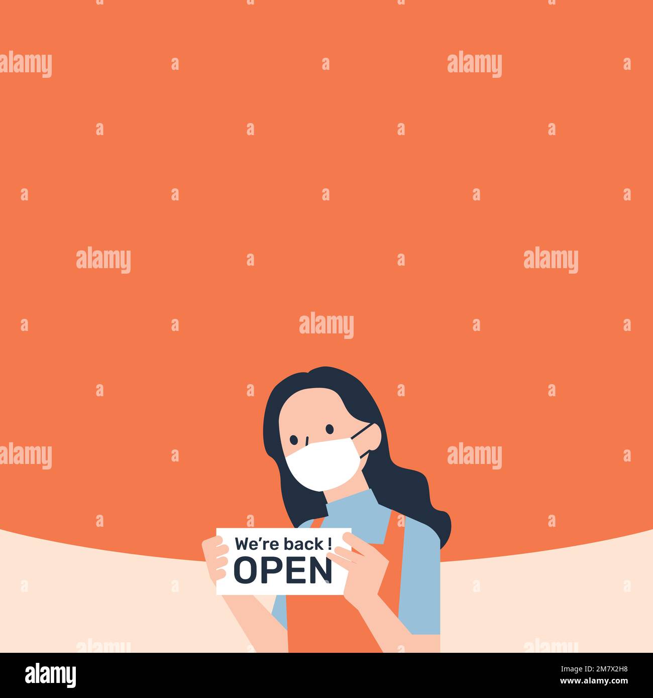 Business open after lockdown vector background Stock Vector