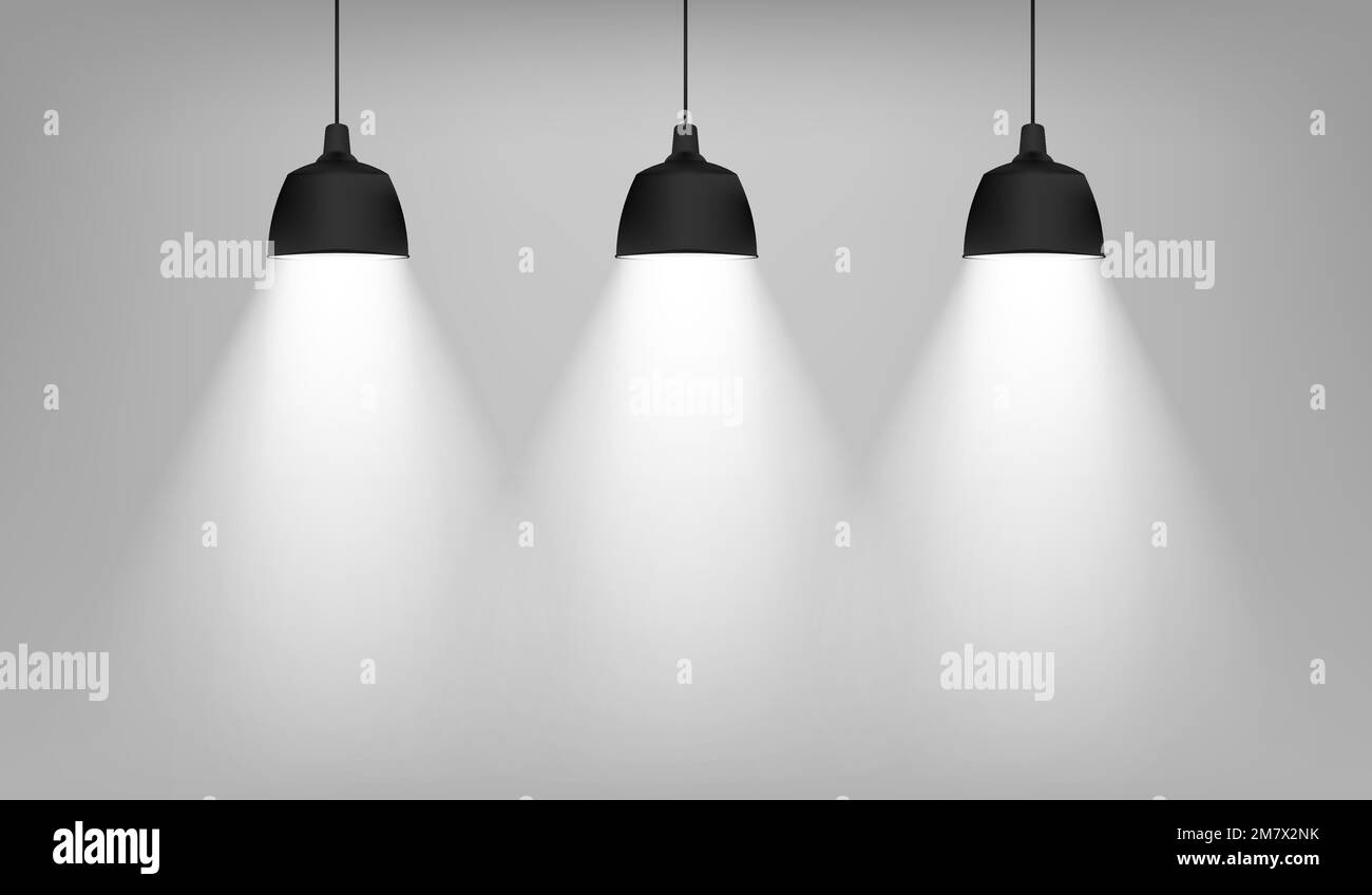 Realistic ceiling lamp. isolated on grey background. Vector illustration. Eps 10. Stock Vector