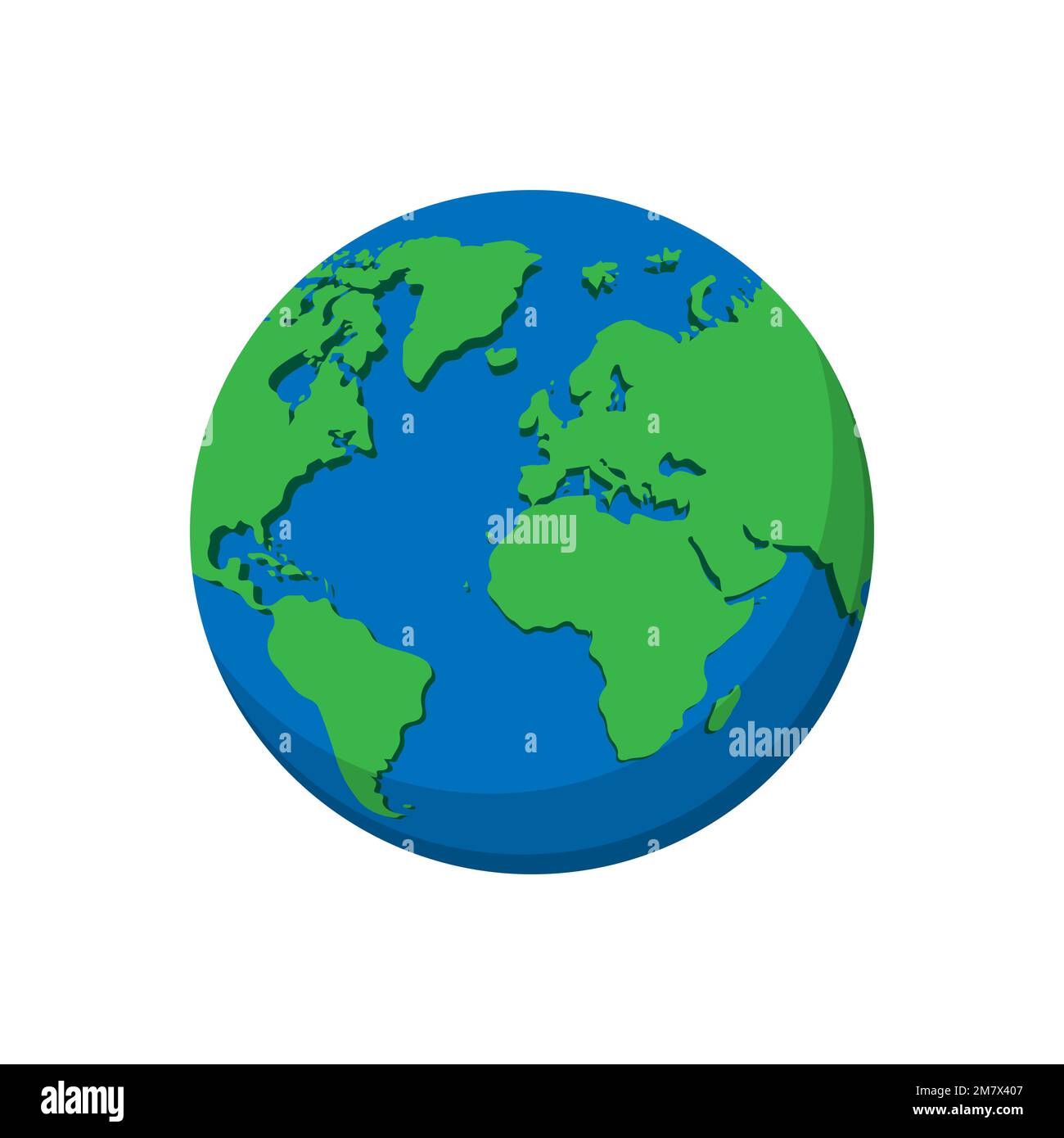 Flat planet Earth icon. isolated on white background. Vector ...
