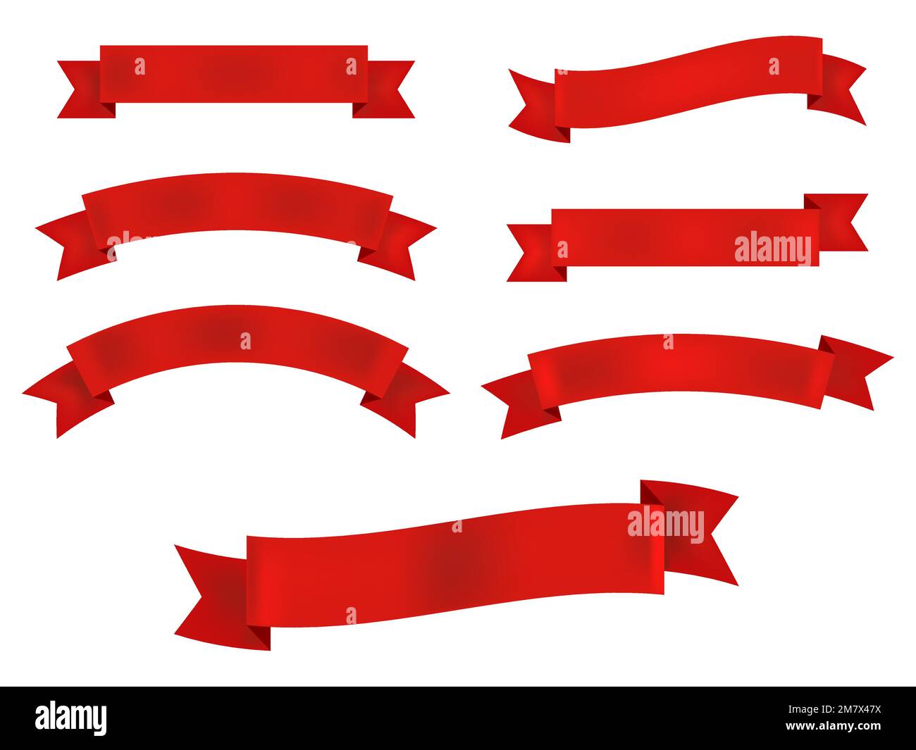 Ribbon banner set isolated on white background. Vector illustration ...