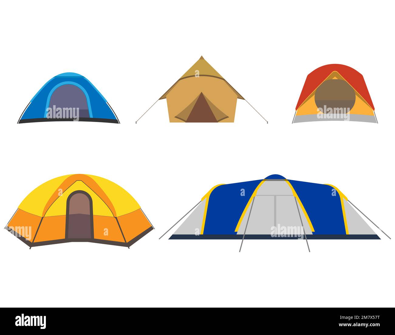 Collection of camping tent icons isolated on white background. Vector ...