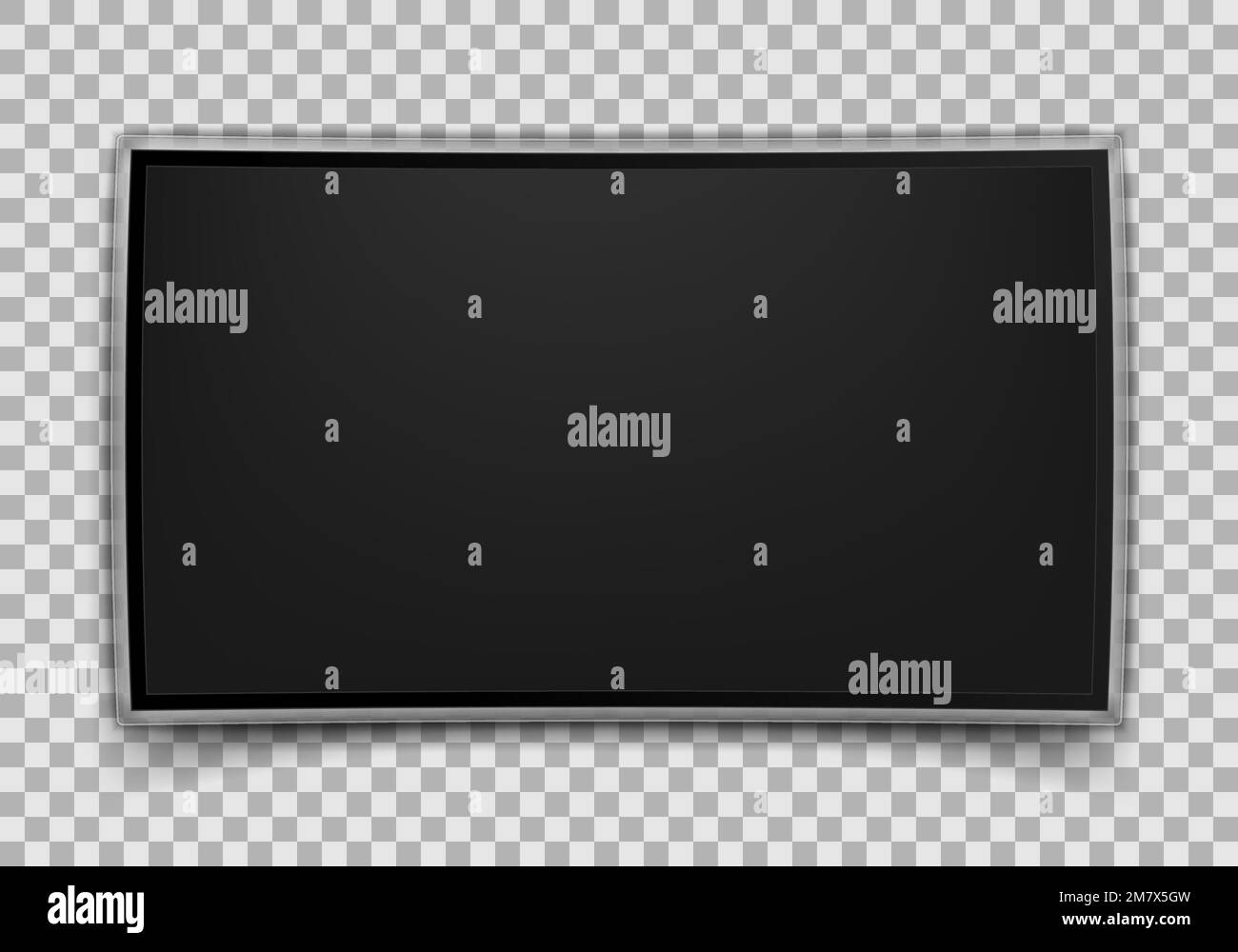 Realistic TV Screen isolated on transparent background. Vector