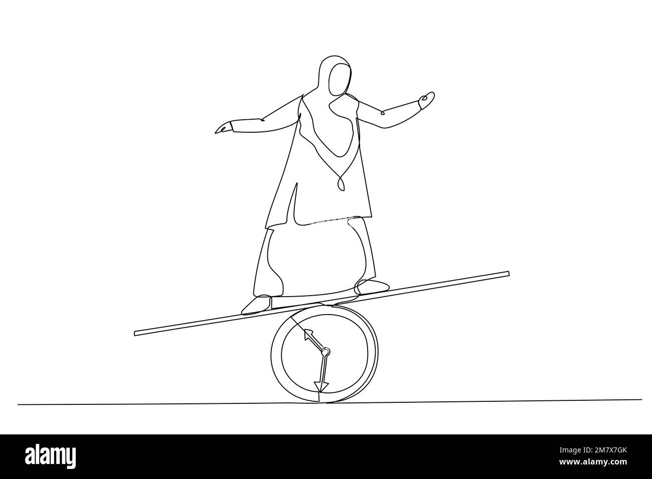 Illustration of muslim businesswoman investor holding money big and