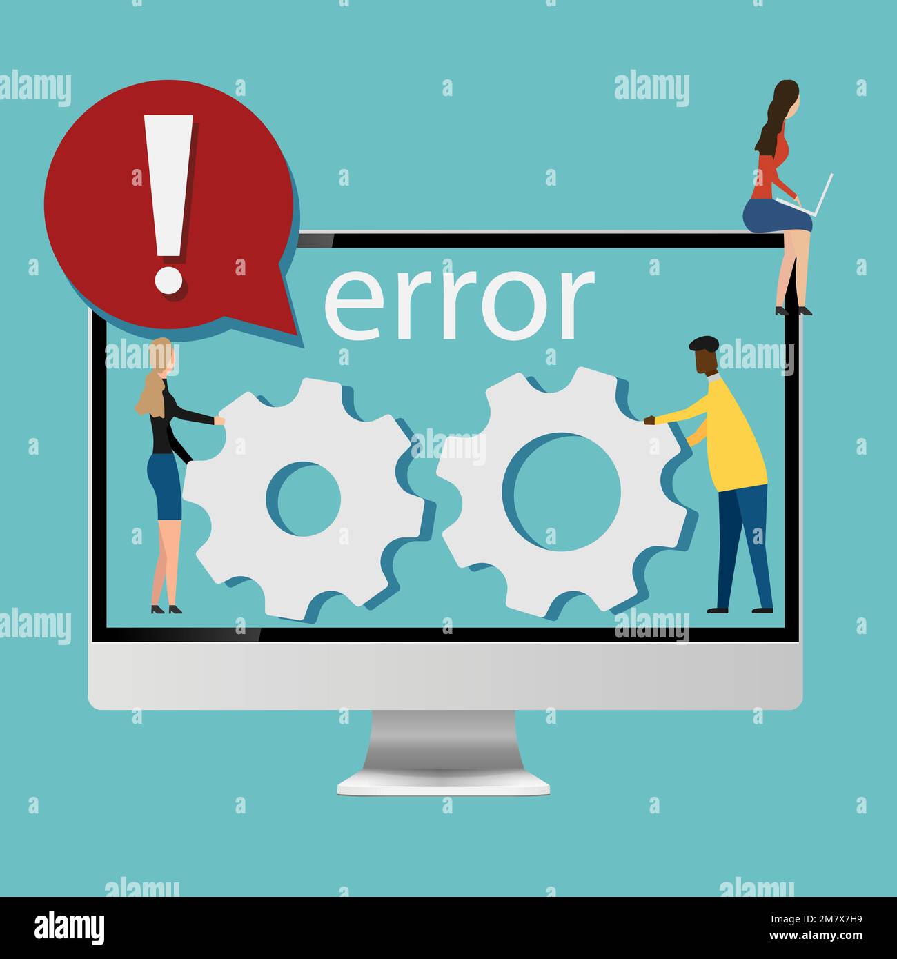 Error concept isolated on white background. Vector illustration. Eps 10. Stock Vector