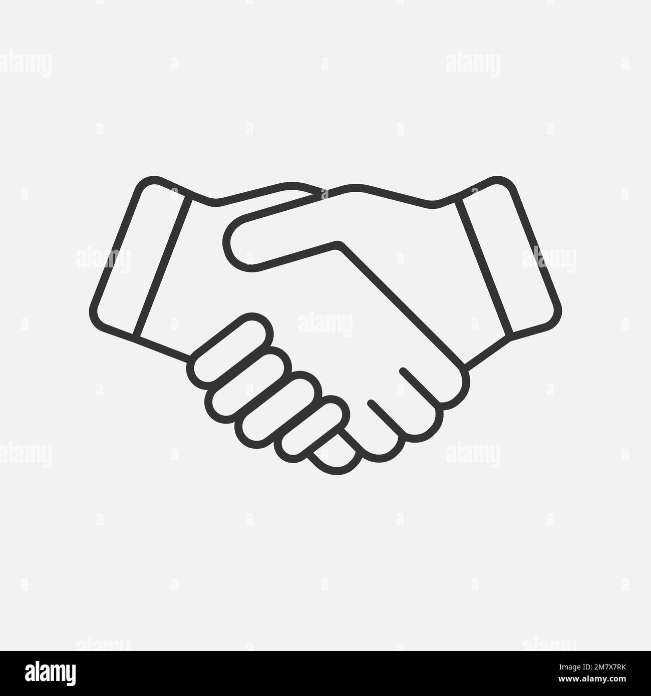 Handshake chalk white icon on black background Vector Image