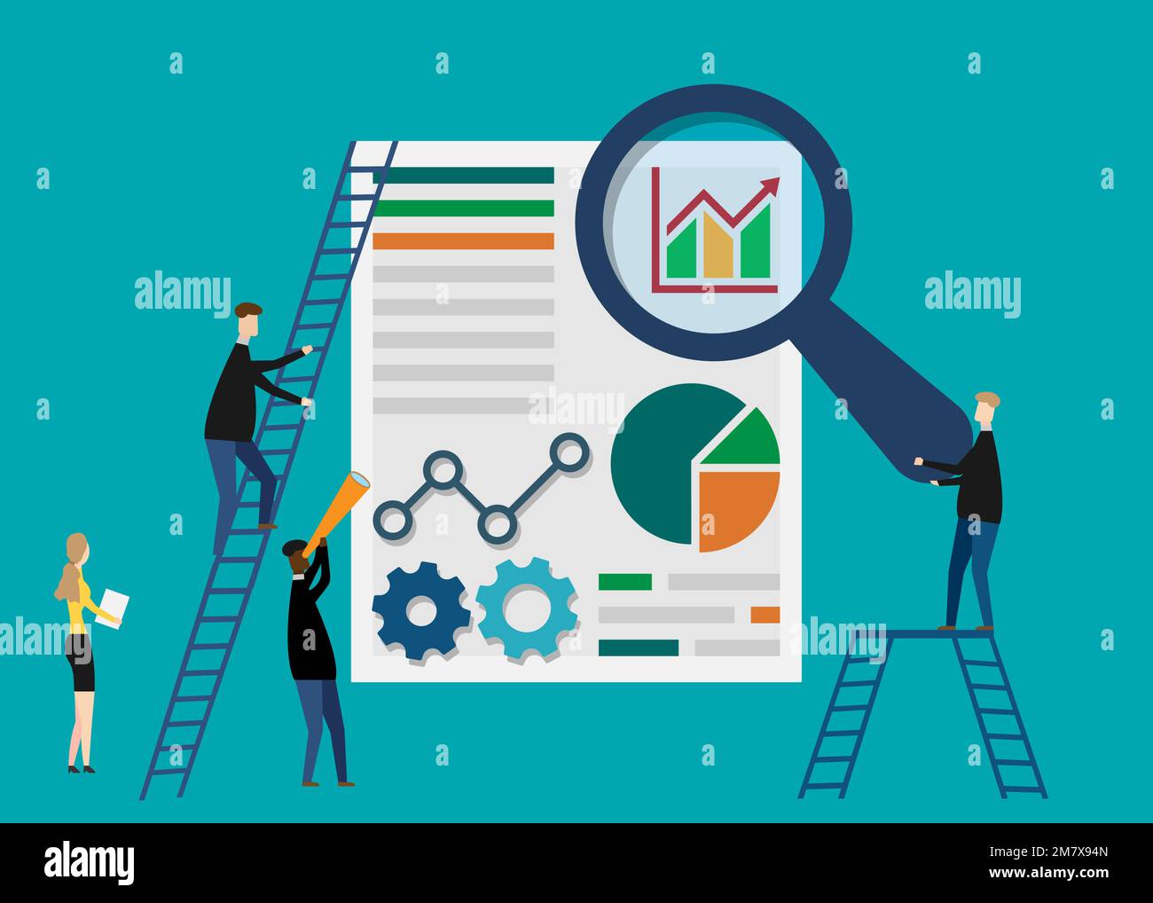 Data analysis design concept. isolated on white background. Vector ...