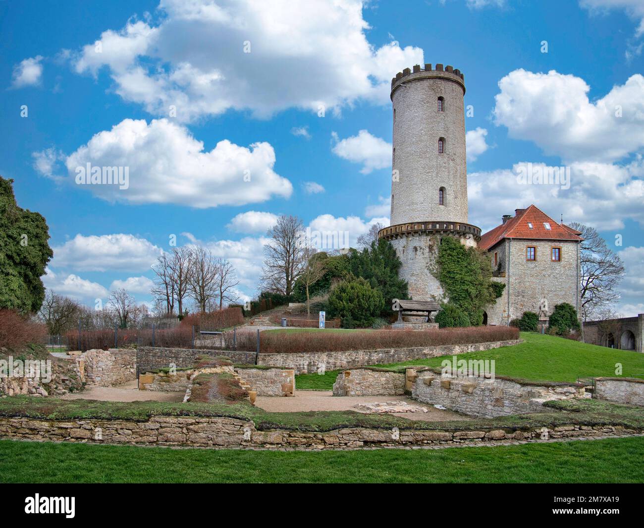 A closeup of an old castle on a nice day Stock Photo