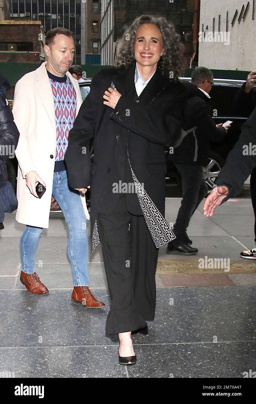 New York, NY, USA. 10th Jan, 2023. Andie MacDowell seen at NBC's Today