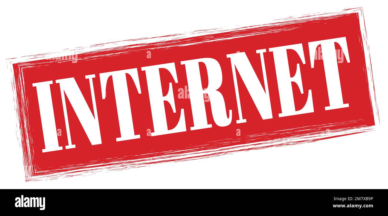 INTERNET text written on red rectangle stamp sign Stock Photo - Alamy