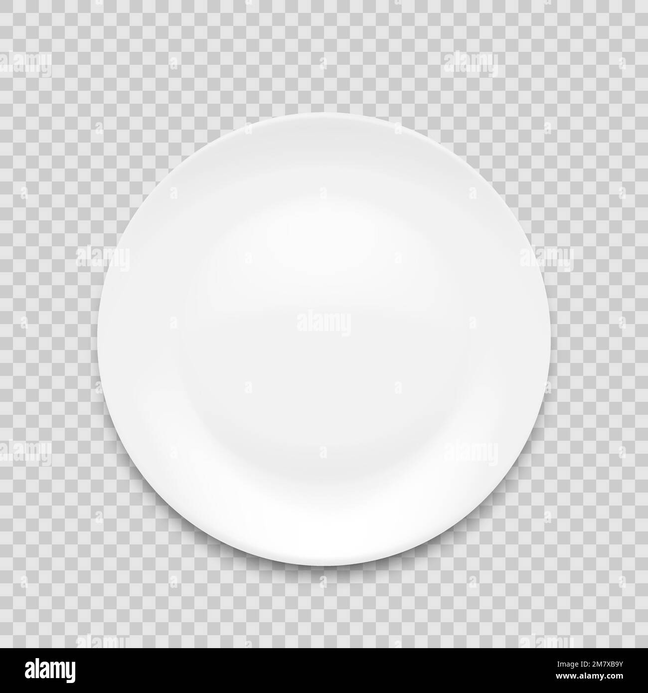 empty white plate isolated on white background. Vector illustration ...