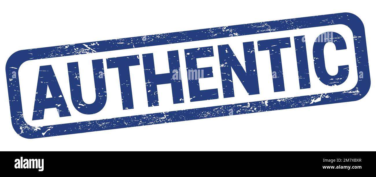 AUTHENTIC text written on blue rectangle stamp sign Stock Photo - Alamy