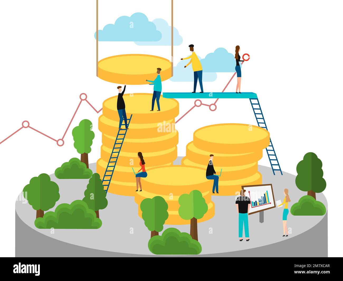 Business finance concept. People job. Vector illustration Eps 10 Stock Vector