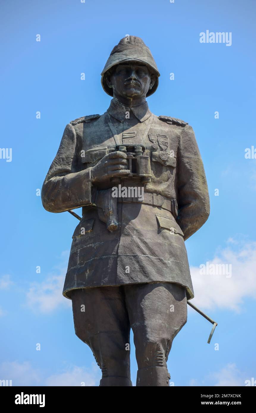 Statue of Mustafa Kemal Ataturk; Turkish field marshal, revolutionary statesman and the founding father of Turkish Republic at Chunuk Bair, Turkey. Stock Photo