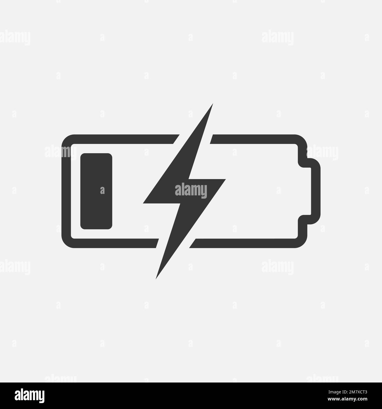 accumulator simple icon, battery symbol isolated on white background