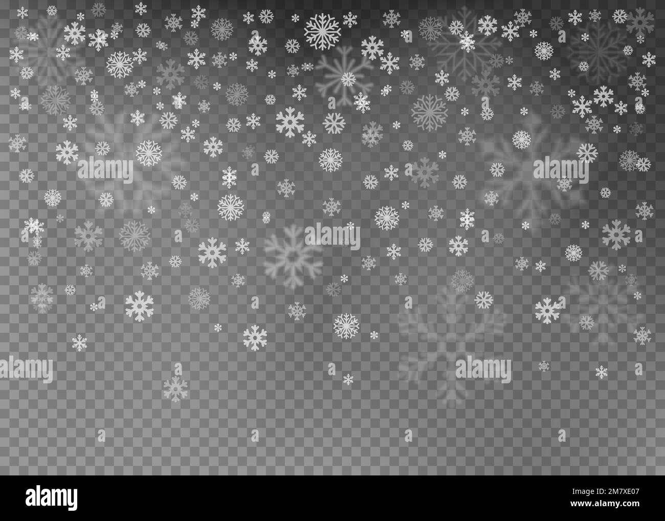 Christmas falling snow vector isolated on dark background. Snowflake ...