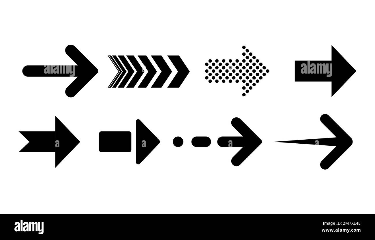 Arrows big black set icons. Arrow icon. Arrow vector collection ...