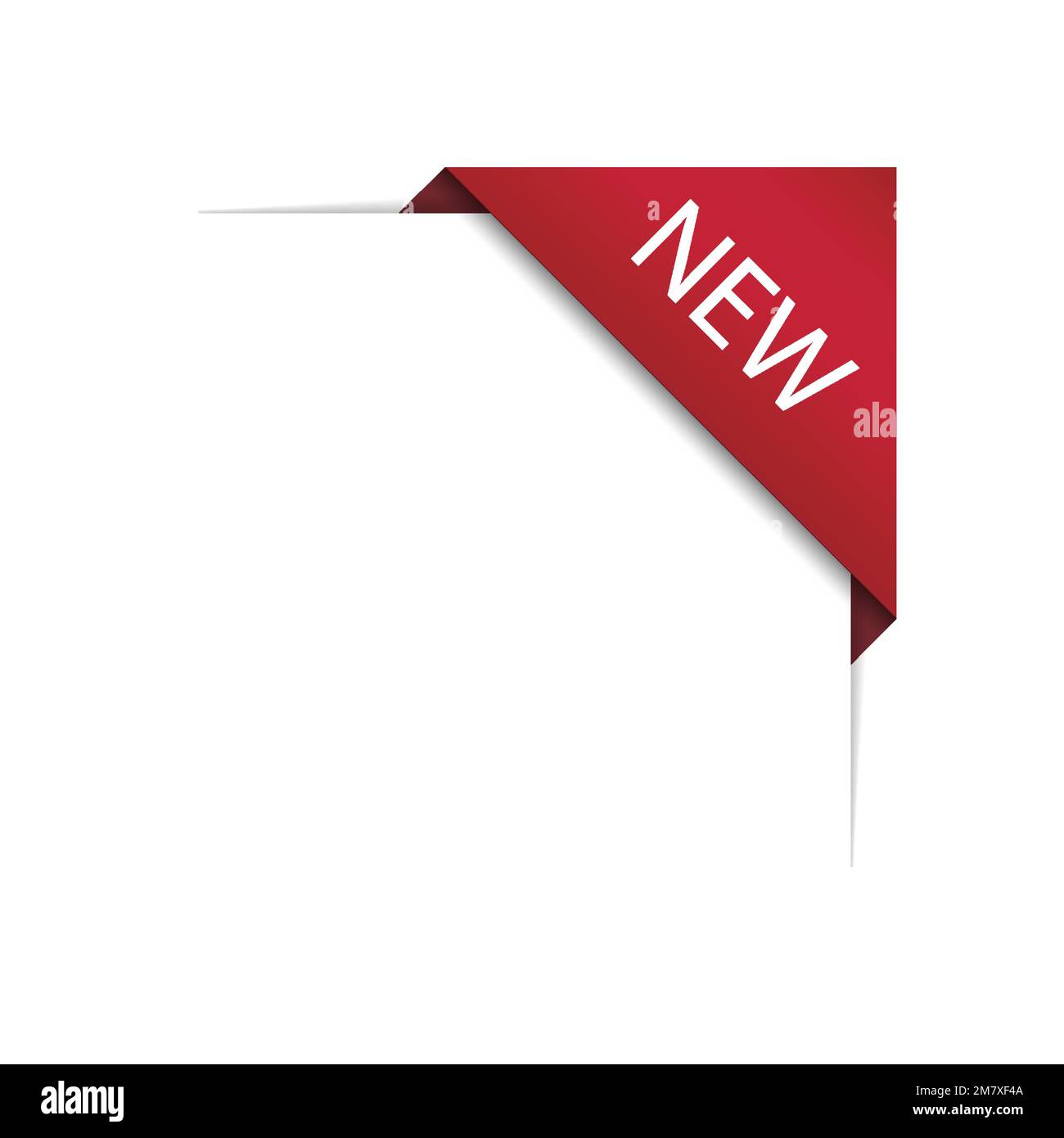 Red corner tag template. label banner with text isolated on white