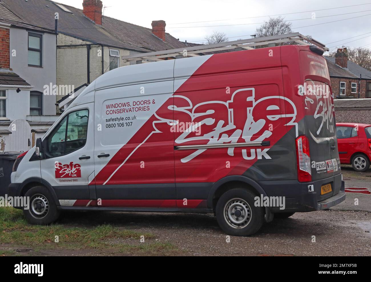 SafeStyle UK van, in Warrington, Cheshire, England, UK, WA4 Stock Photo