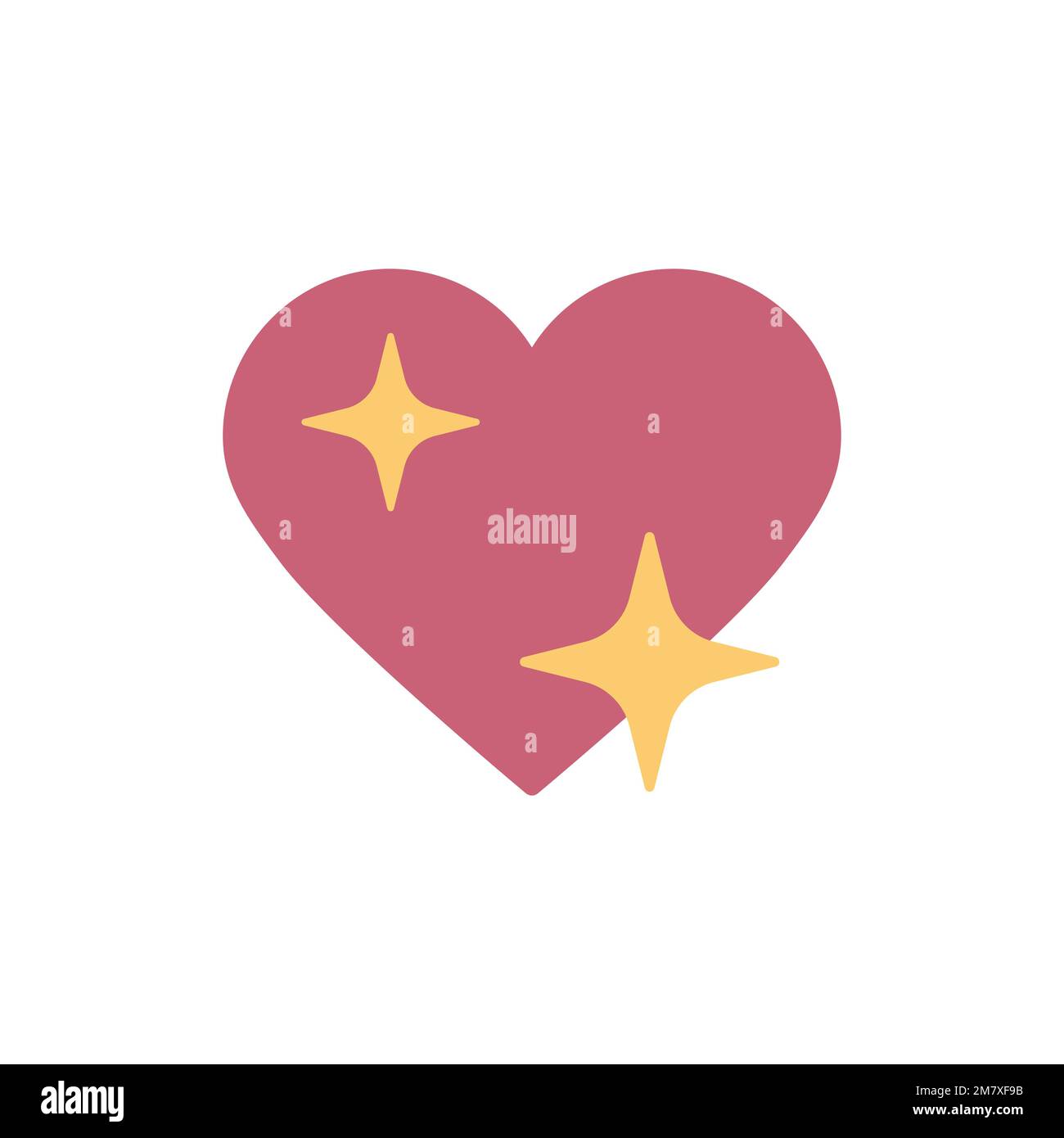 Shine heart emoji sign icon with the sparkle star isolated on white ...