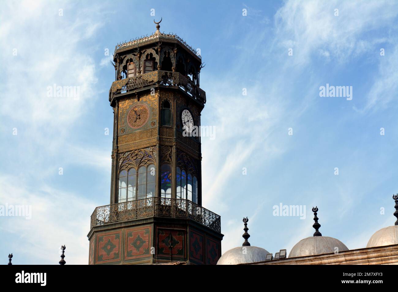 The clock tower of The great mosque of Muhammad Ali Pasha or Alabaster