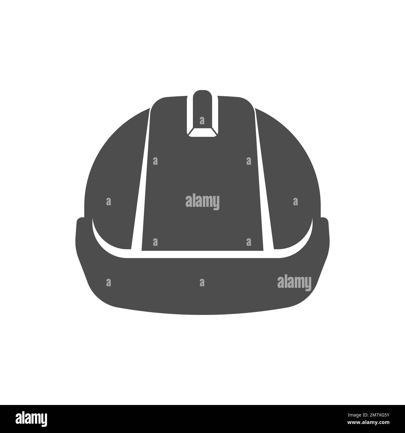 Safety construction helmet icon. Front view construction helmet sign