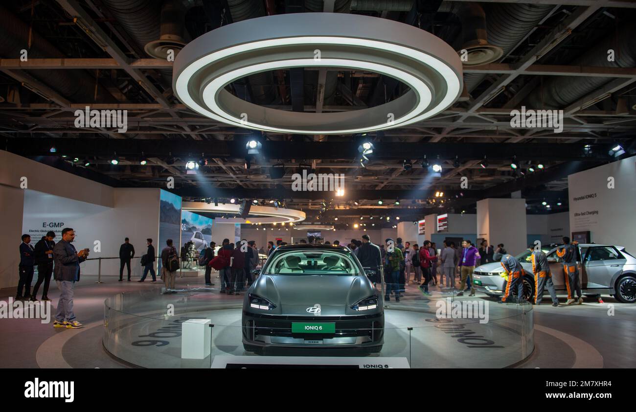 Hyundai motors Showcasing of IONIQ 6 electric car at Auto Expo 2023