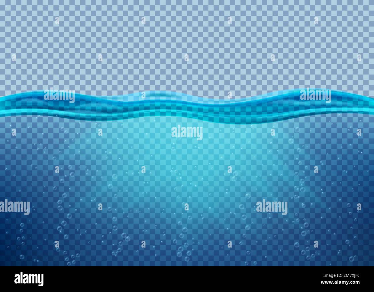 Transparent underwater blue ocean background. Vector illustration. Eps ...