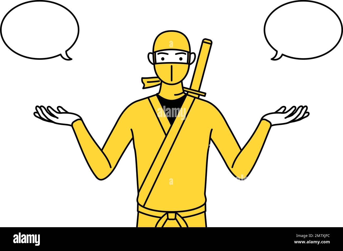 A man dressed up as a ninja with wipeout and comparison Stock Vector