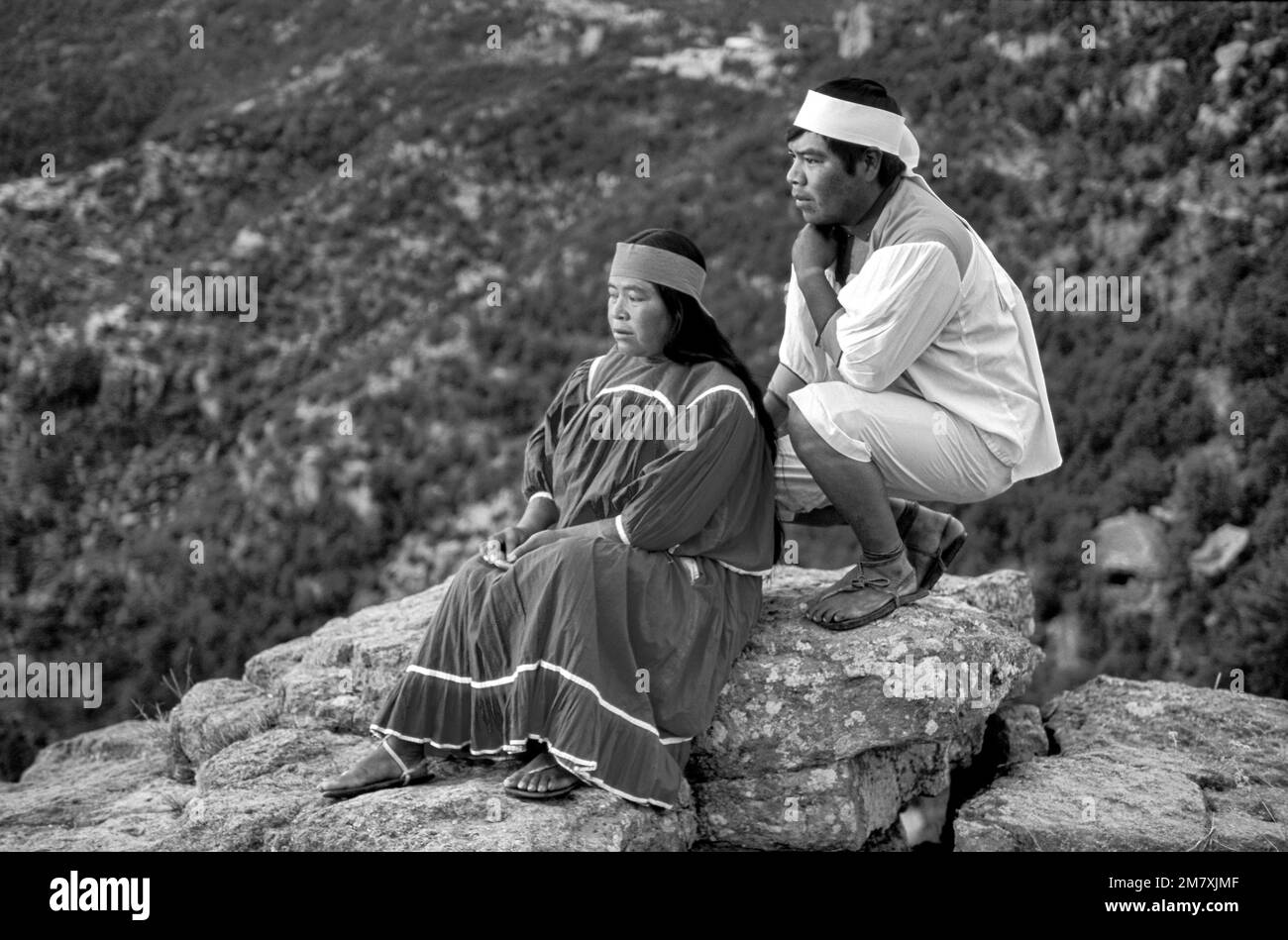 Mexico, Chihuahua, Sierra Madre Occidenta, Creel, Copper Canyon, Tarhumara couple Stock Photo