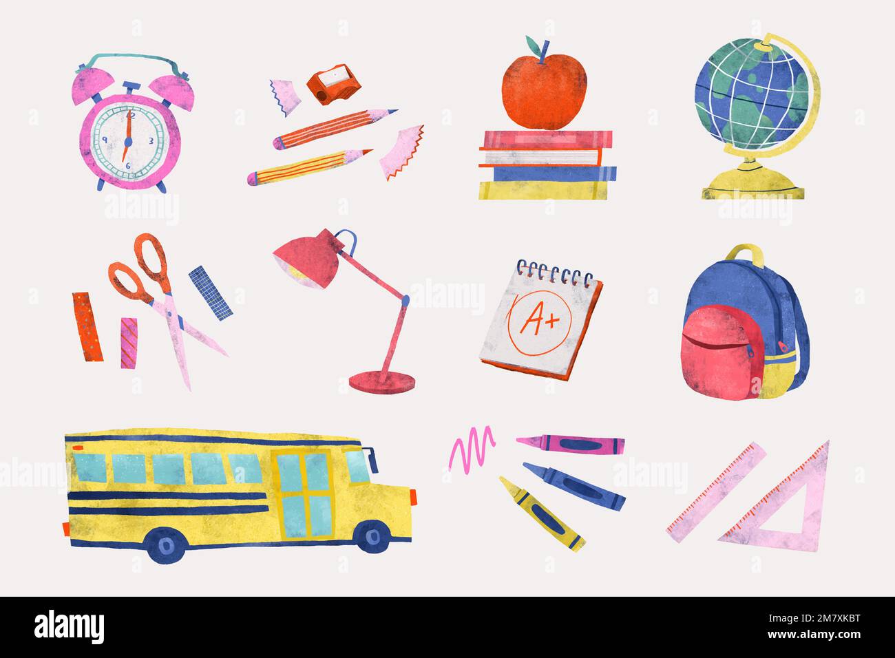 Back to school stationery vector set Stock Vector