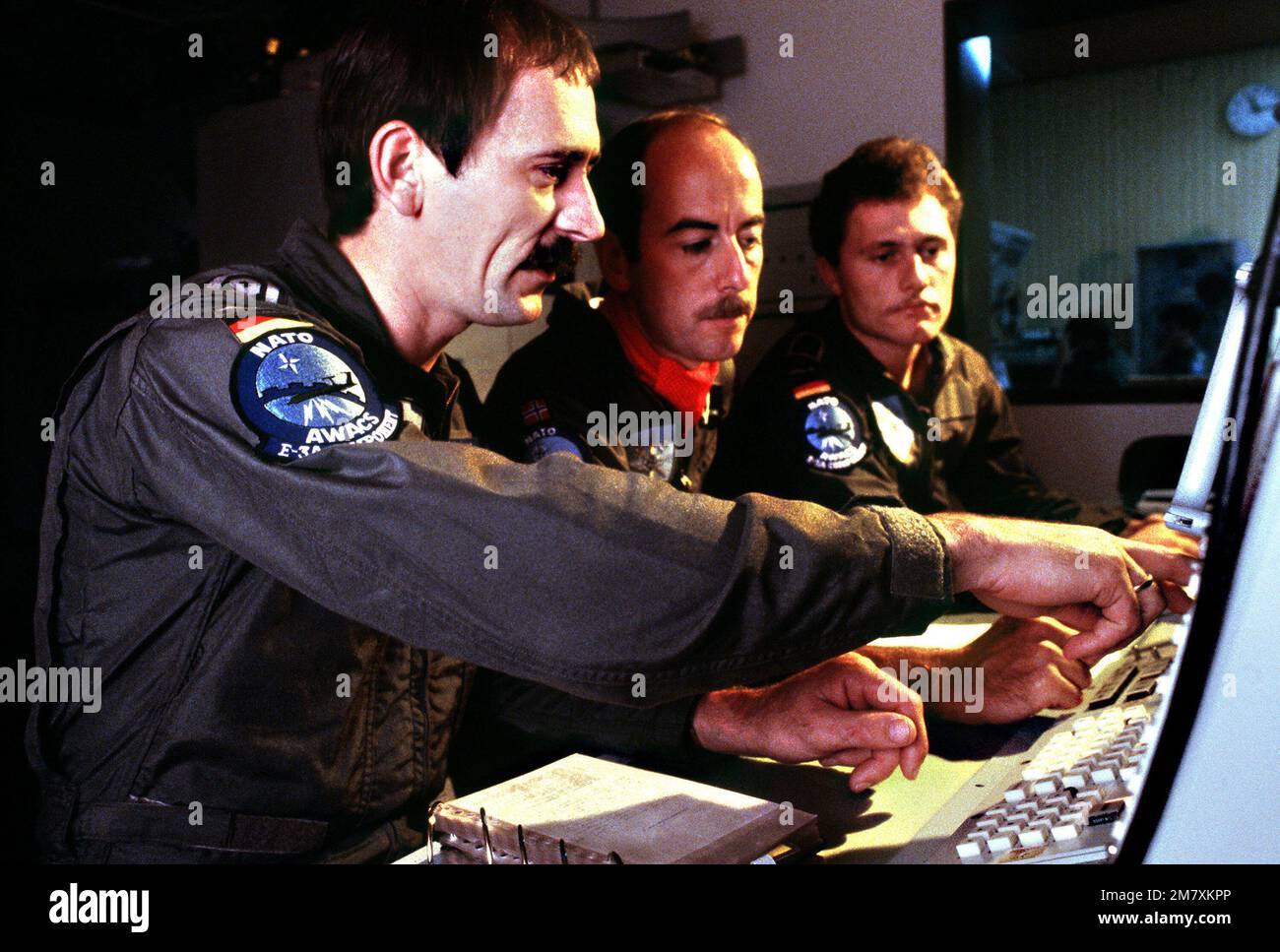 A NATO crew trains on an E-3A Sentry airborne warning and control ...