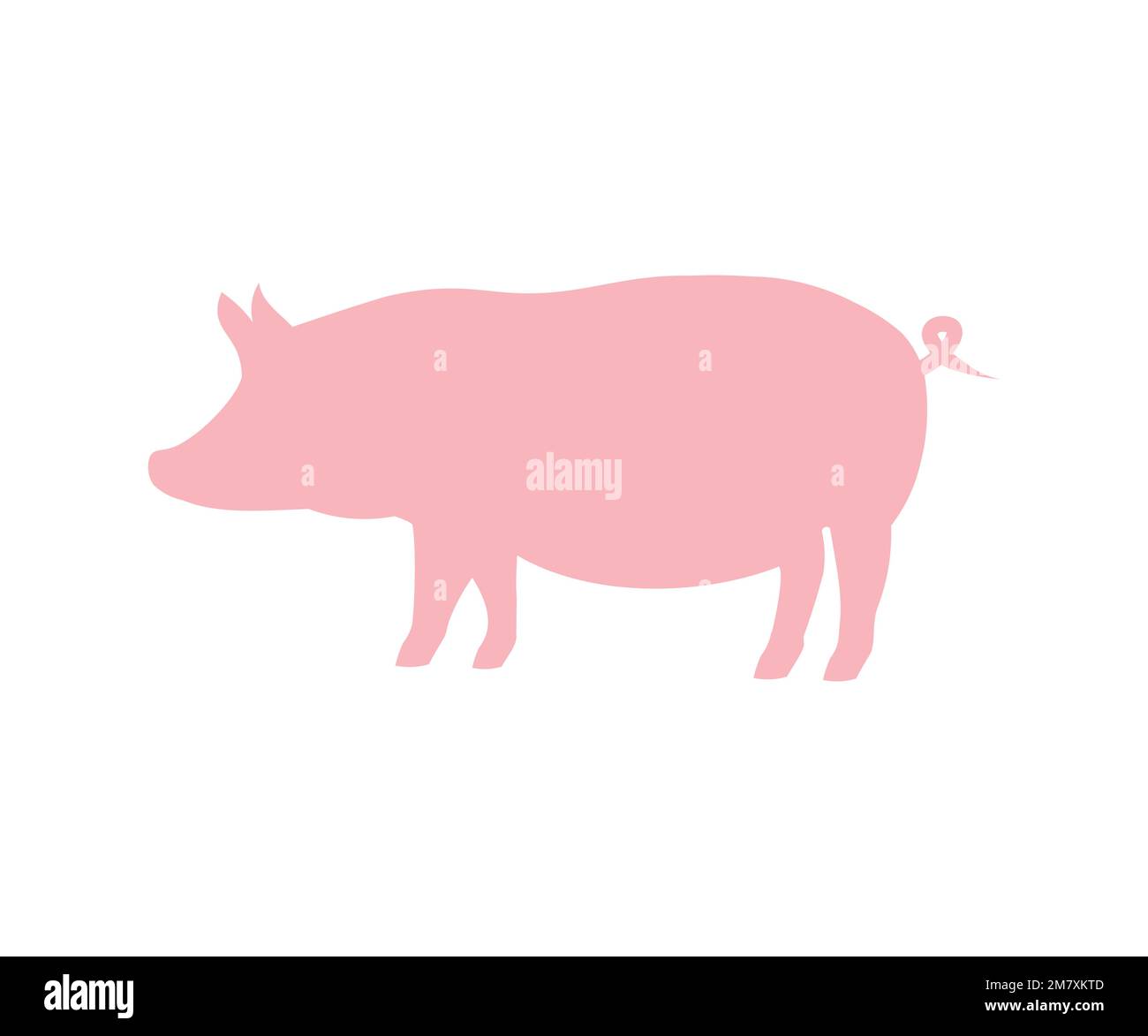 Pig village farm animal logo design. Domesticated cattle. Pig silhouette. Pig silhouette for meat industry or farmers market vector design. Stock Vector