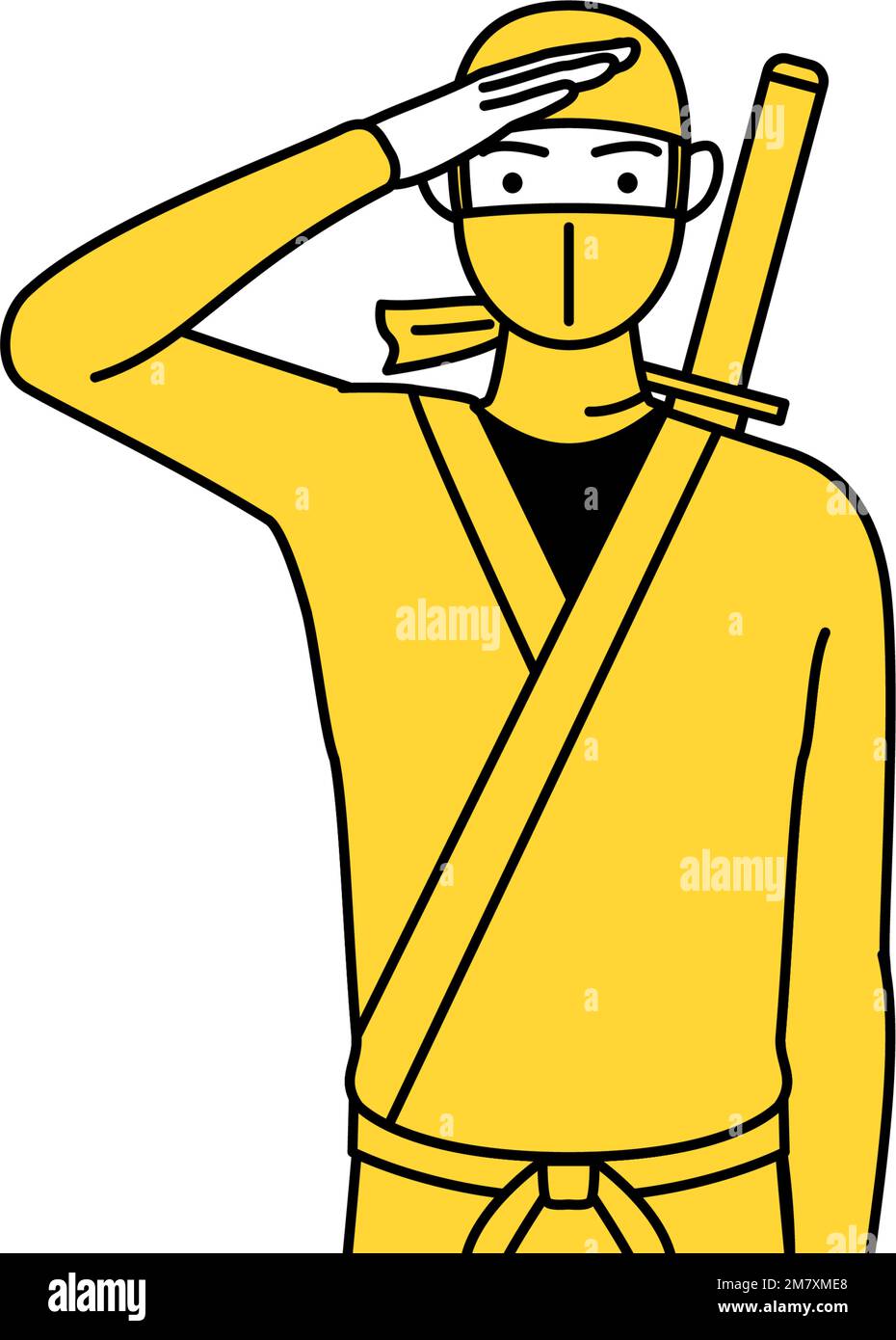 A man dressed up as a ninja making a salute Stock Vector Image & Art