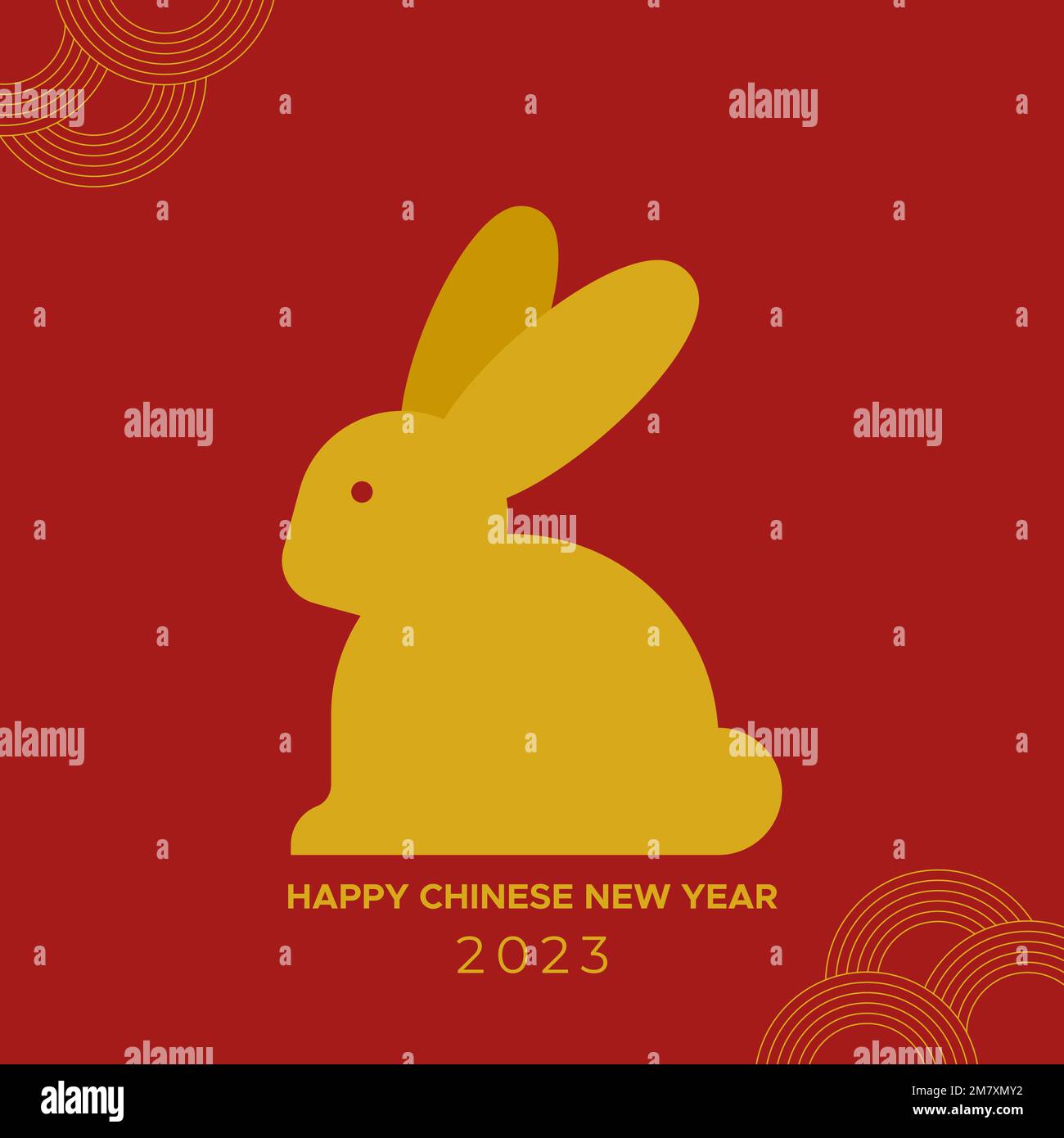 Happy Chinese New Year. Year of the rabbit. 2023. Vector illustration, flat design Stock Vector