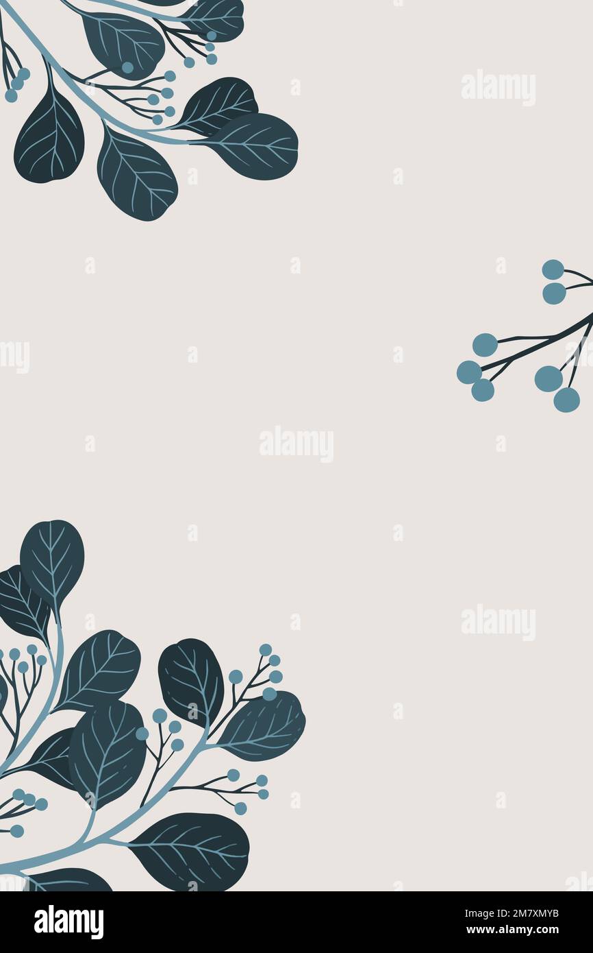 Botanical copy space on a gray background vector Stock Vector