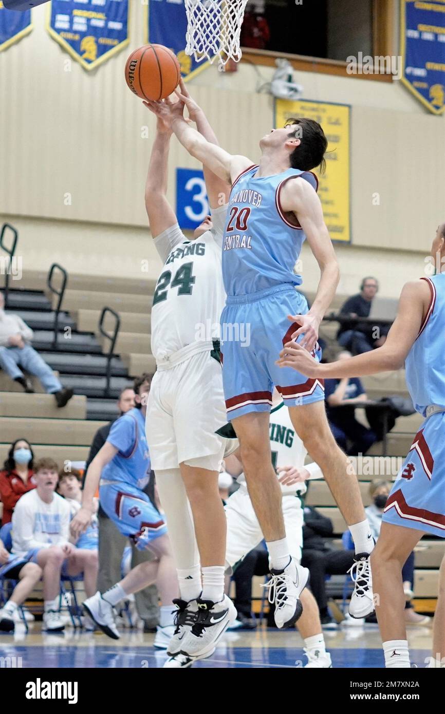A vertical of the Hanover Central and Whiting competing during a high