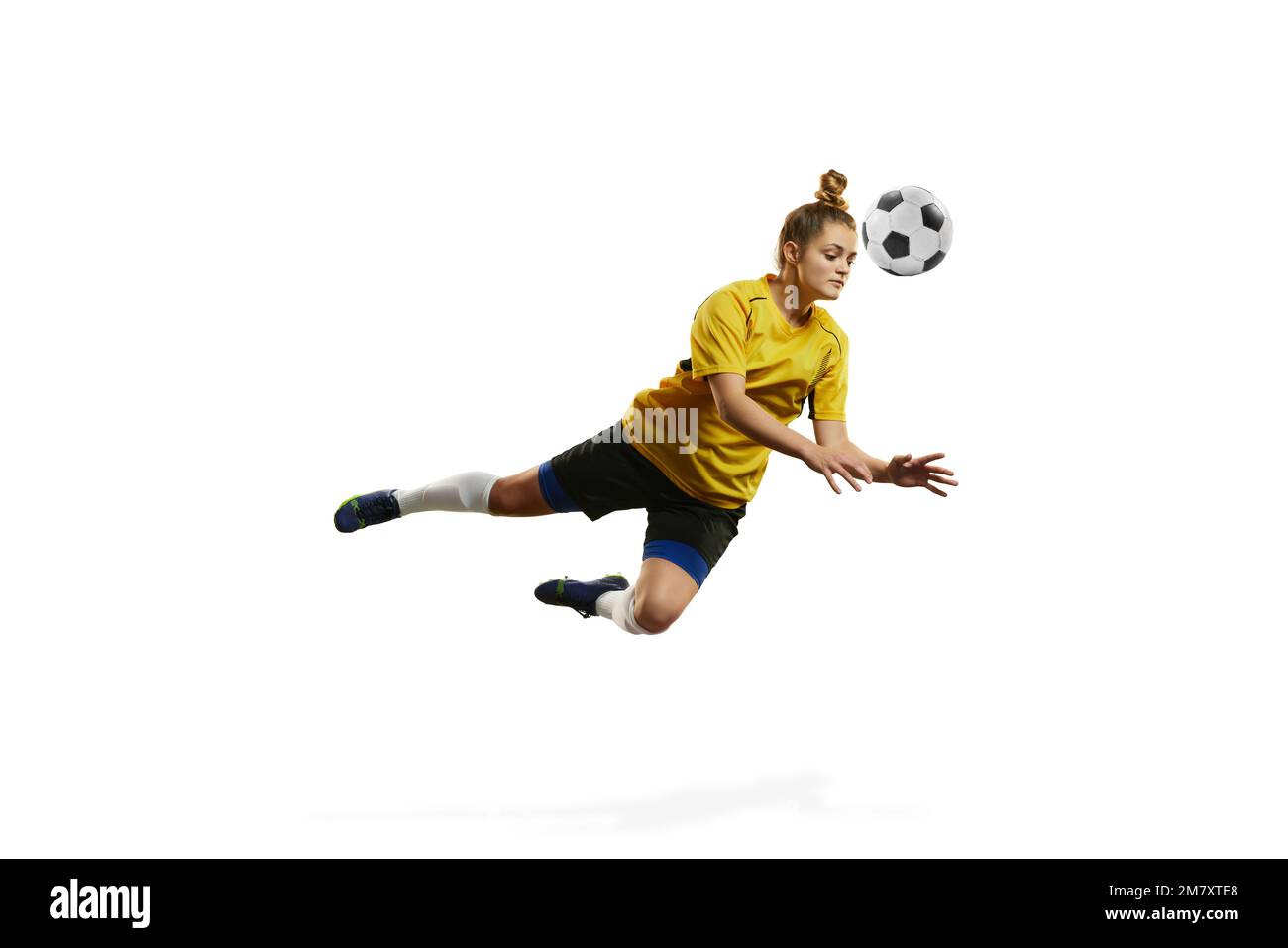 Football Player Action Jumping Head Kick Stock Photo 433505185