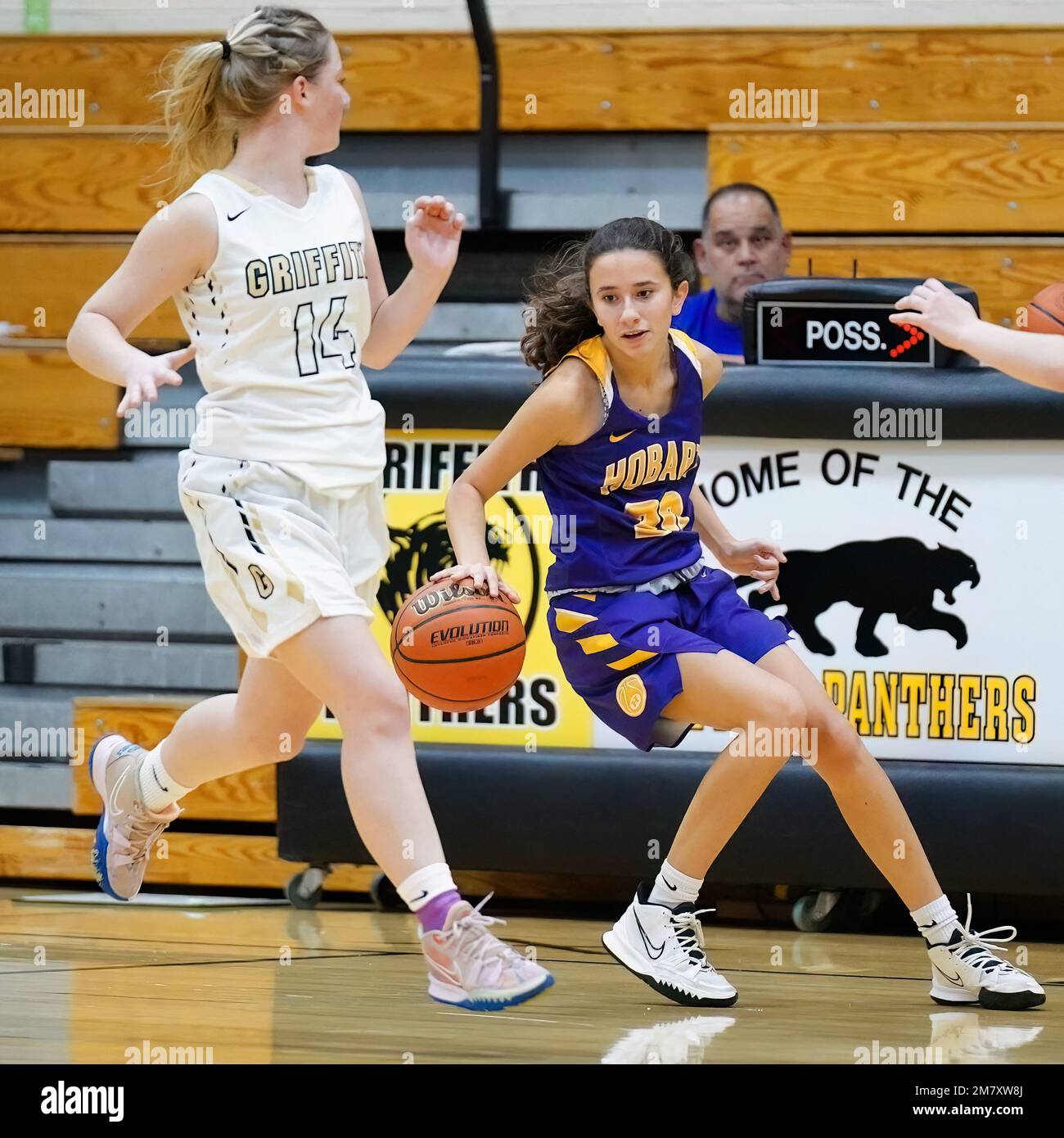 The girls competing during the girls fall high school basketball