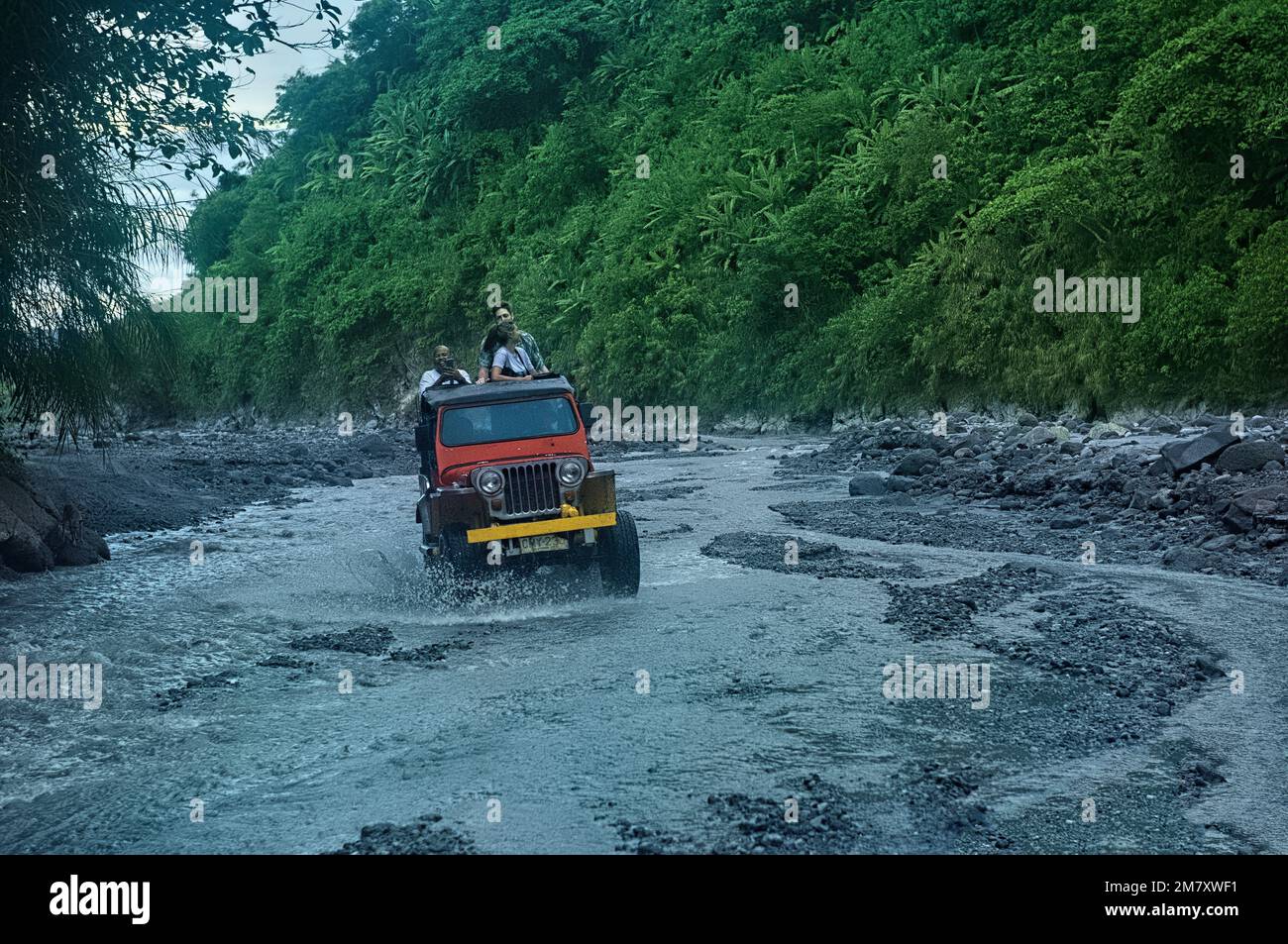 Off-road adventure at Mount Pinatubo, Zambales, Luzon, Philippines Stock Photo