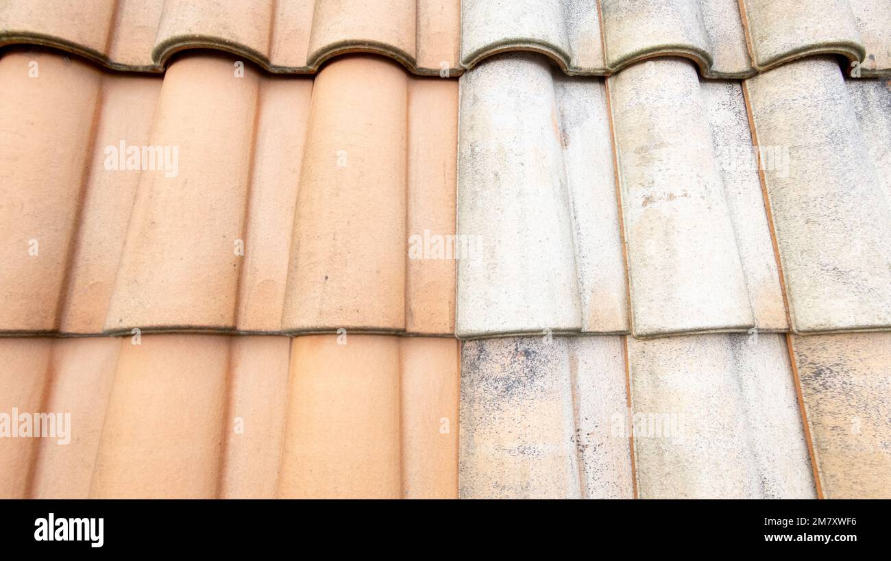 Difference between wash cleaned roof cleaning clean and dirty one